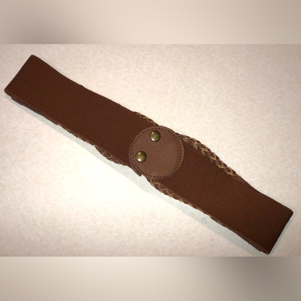 Anthropologie Looping Lanes Knotted Brown Braided Leather Belt S/M - Picture 4 of 6